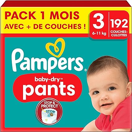 Pampers Couches-Culottes Baby-Dry Pants Taille 3 - COUCHE-SHOP