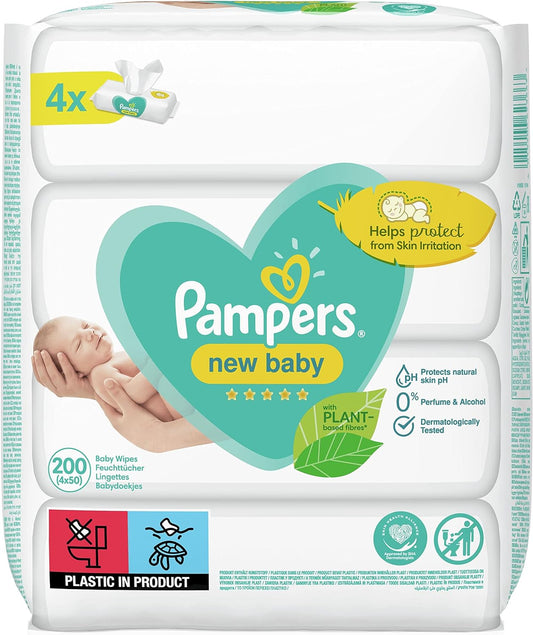 Pampers Lingettes Bébé New Baby Sensitive, 600 Lingettes (Lot de 3 x 4 x 50), Sans Parfum ni Alcool - COUCHE-SHOP